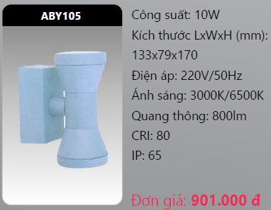 đèn led gắn tường - gắn vách trang trí duhal aby105 led 10w
