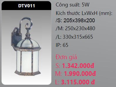  đèn led gắn tường - gắn vách trang trí duhal dtv011 5w 