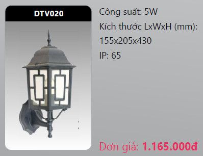  đèn led gắn tường - gắn vách trang trí duhal dtv020led 5w 