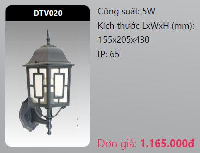đèn led gắn tường - gắn vách trang trí duhal dtv020led 5w