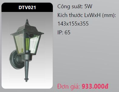  đèn led gắn tường - gắn vách trang trí duhal dtv021 5w 