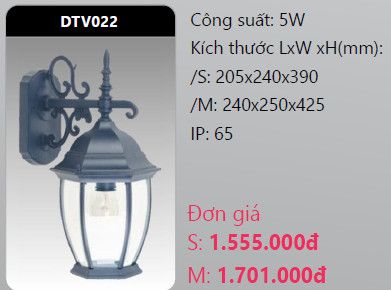  đèn led gắn tường - gắn vách trang trí duhal dtv022 5w 