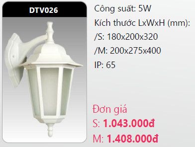  đèn led gắn tường - gắn vách trang trí duhal dtv026 5w 