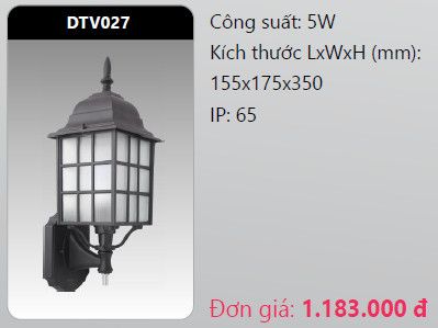 đèn led gắn tường - gắn vách trang trí duhal dtv027 5w