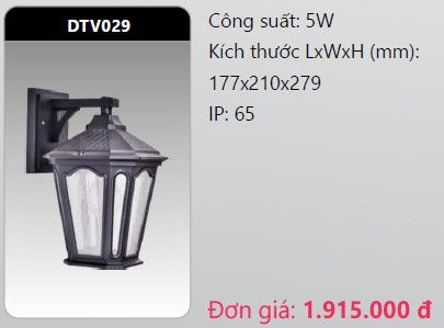  đèn led gắn tường - gắn vách trang trí duhal dtv029 5w 