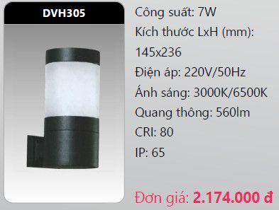 đèn led gắn tường - gắn vách trang trí duhal dvh305 led 7w