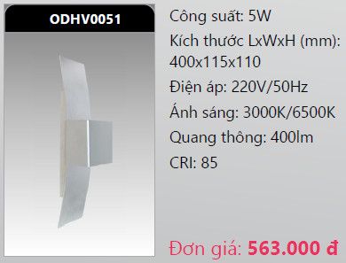  đèn led gắn tường - gắn vách trang trí duhal odhv0051 5w 