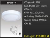  ĐÈN LED ỐP TRẦN DUHAL 18W SDGC518 / SDGC 518 