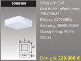  ĐÈN LED ỐP TRẦN DUHAL 9W SDGB509 / SDGB 509 