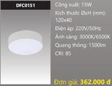  ĐÈN LED ỐP TRẦN TRÀN VIỀN DUHAL 15W DFC0151 