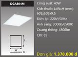  ĐÈN LED PANEL ÂM TRẦN 600x600 (60*60) DUHAL DGA804 / DGA 804 / DGA804M 