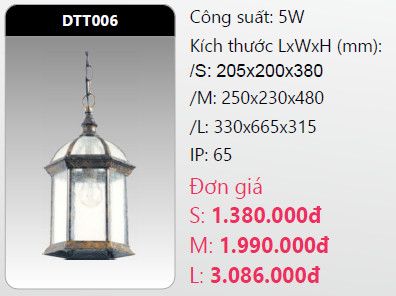 đèn led treo thả trang trí duhal dtt006