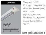  MÁNG ĐÈN ỐP TRẦN XƯƠNG CÁ DUHAL QDV 120/S 