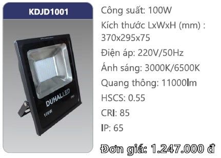  đèn pha led duhal  100w kdjd1001 