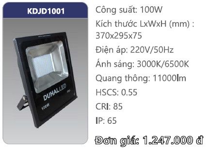  ĐÈN PHA LED 100W DUHAL SDJD100 / SDJD 100 