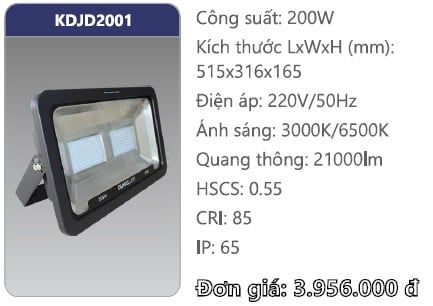đèn pha led duhal 200w kdjd2001