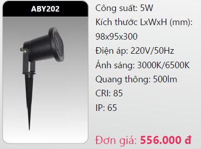 đèn rọi led chiếu điểm, rọi điểm cắm cỏ sân vườn duhal aby202 5w