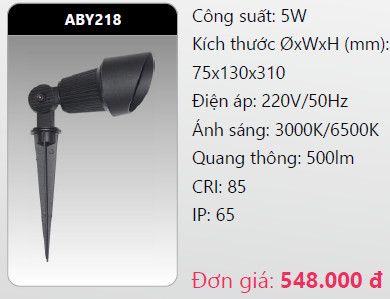 đèn rọi led chiếu điểm, rọi điểm cắm cỏ sân vườn duhal aby218 5w