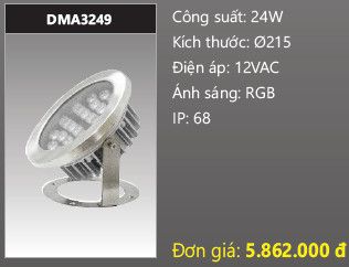 đèn rọi nước, đèn âm dưới nước duhal 24w DMA3249