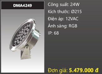  đèn rọi nước, đèn âm dưới nước duhal 24w DMA4249 