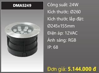  đèn rọi nước, đèn âm dưới nước duhal 24w DMA5249 