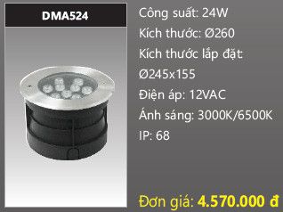  đèn rọi nước, đèn âm dưới nước duhal 24w DMA524 