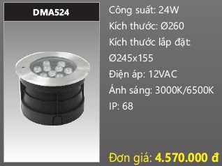 đèn rọi nước, đèn âm dưới nước duhal 24w DMA524