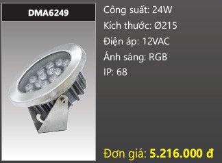  đèn rọi nước, đèn âm dưới nước duhal 24w DMA6249 