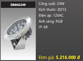 đèn rọi nước, đèn âm dưới nước duhal 24w DMA6249