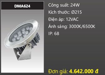 đèn rọi nước, đèn âm dưới nước duhal 24w DMA624