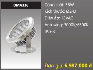  đèn rọi nước, đèn âm dưới nước duhal 36w DMA336 