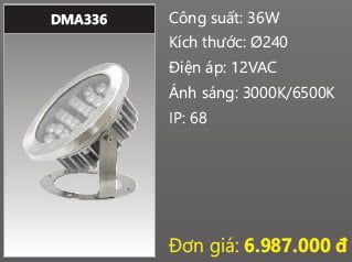 đèn rọi nước, đèn âm dưới nước duhal 36w DMA336