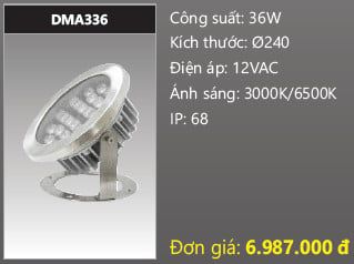  đèn rọi nước, đèn âm dưới nước duhal 36w DMA336 