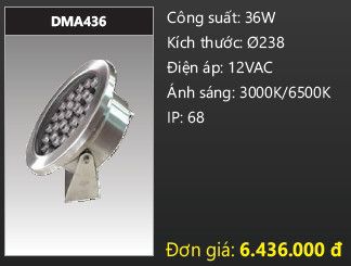  đèn rọi nước, đèn âm dưới nước duhal 36w DMA436 