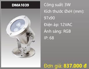  đèn rọi nước, đèn âm dưới nước duhal 3w DMA1039 