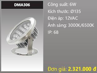 đèn rọi nước, đèn âm dưới nước duhal 6w DMA306
