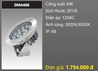 đèn rọi nước, đèn âm dưới nước duhal 6w DMA606
