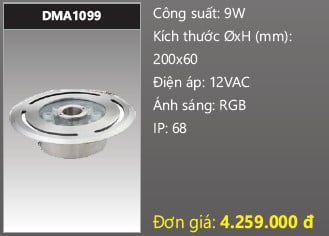  đèn rọi nước, đèn âm dưới nước duhal 9w DMA1099 