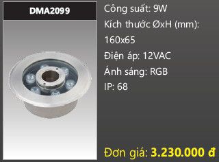  đèn rọi nước, đèn âm dưới nước duhal 9w DMA2099 