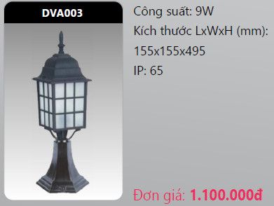  đèn trụ cổng duhal dva003 9w 