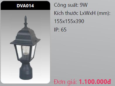  đèn trụ cổng duhal dva014 9w 