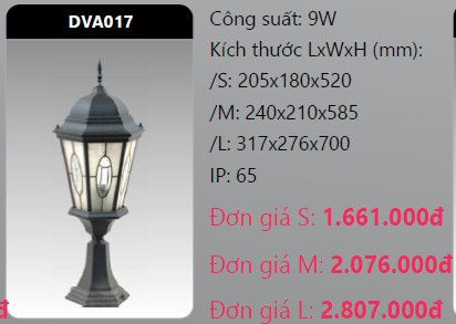 đèn trụ cổng duhal dva017 9w