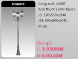  đèn trụ công viên duhal doa010 3x9w 