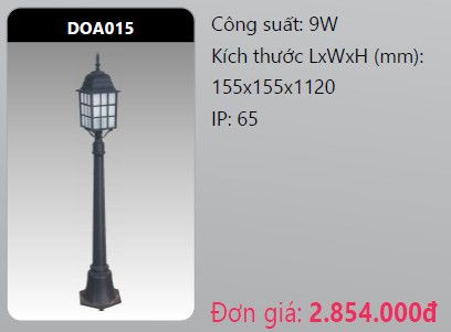 đèn trụ công viên duhal doa015 9w