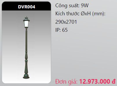  đèn trụ công viên duhal dvr004 9w 