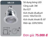  ĐÈN LON DOWNLIGHT ÂM TRẦN DUHAL LGL 2.5 