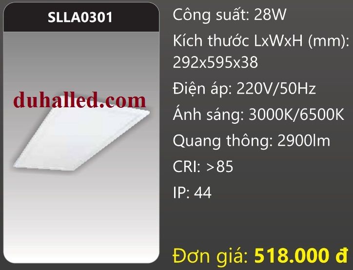  MÁNG ĐÈN LED ÂM TRẦN DUHAL 28W SLLA0301 / SLLA 0301 