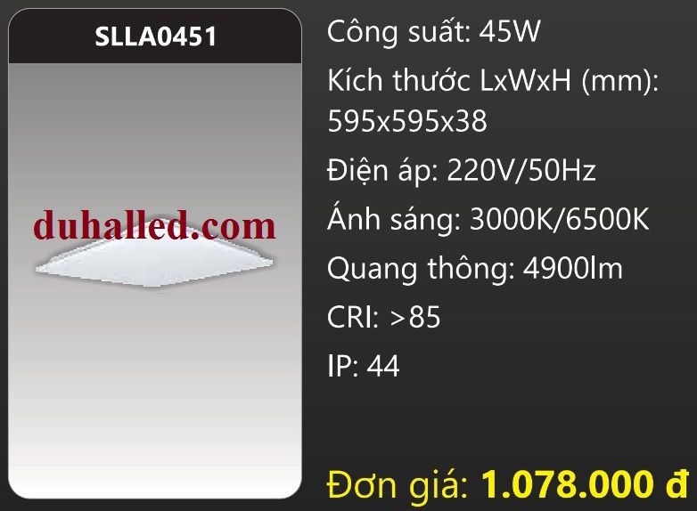 MÁNG ĐÈN LED ÂM TRẦN DUHAL 45W SLLA0451 / SLLA 0451