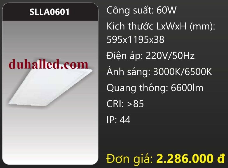 MÁNG ĐÈN LED ÂM TRẦN DUHAL 60W SLLA0611 / SLLA 0611