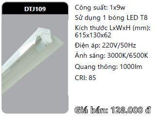 máng đèn công nghiệp duhal 0,6m 6 tấc 1 bóng 9w DTJ109